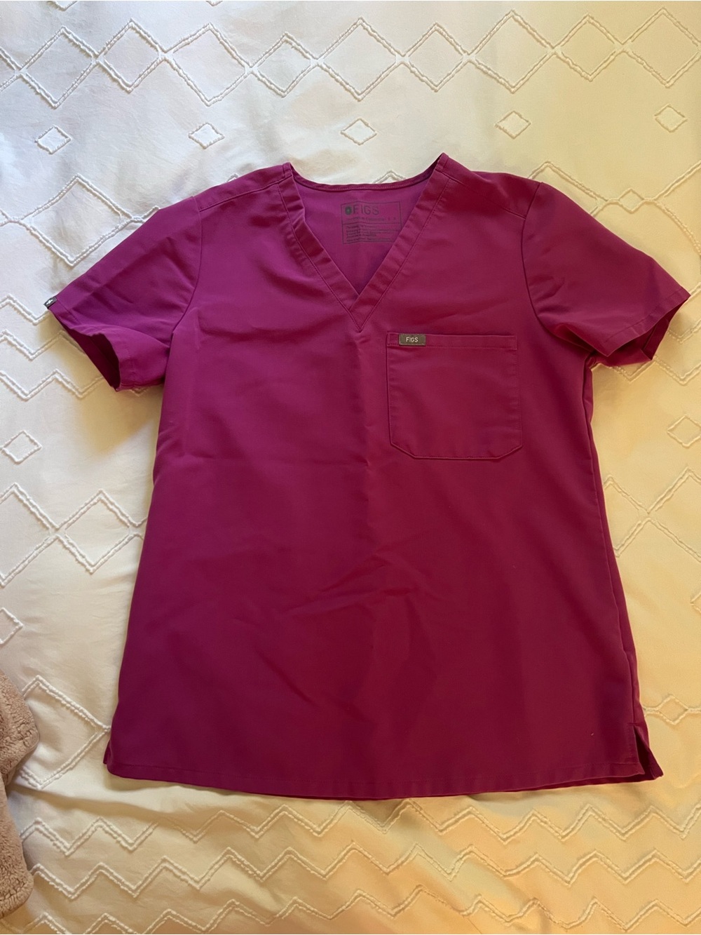 Figs Catarina Scrub Top - Fuchsia
